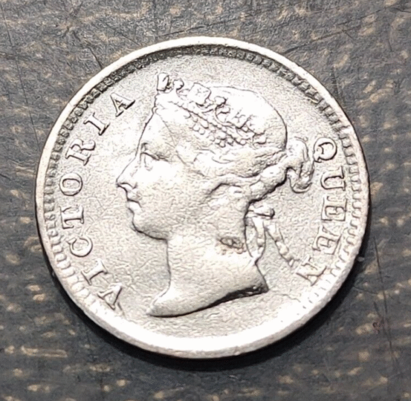 CHINA HONG KONG VICTORIA 5 CENTS 1891 PLATA MBC