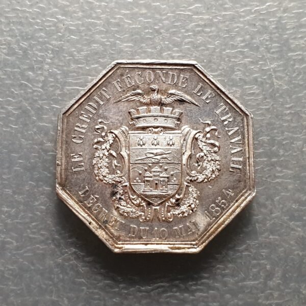FRANCIA FRANCE LILLE JETON 1854 PLATA 30 mm EBC+