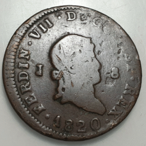 FERNANDO VII JUBIA 8 MARAVEDIS 1820 BC+
