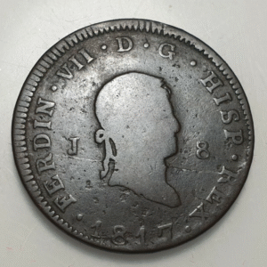 FERNANDO VII JUBIA 8 MARAVEDIS 1817 BC