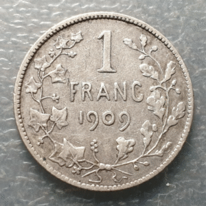 BELGICA BELGIUM LEOPOLD II 1 FRANC 1 FRANCO 1909 IDIOMA FRANCES MBC-/MBC