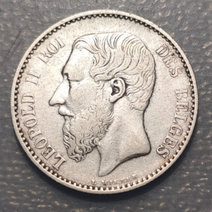 BELGICA BELGIUM LEOPOLD II 1 FRANCO 1 FRANC 1886 MBC-