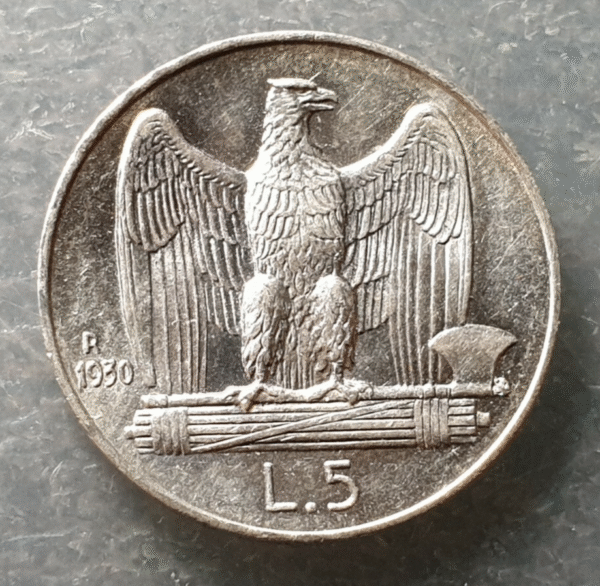 ITALIA REINO VITTORIO EMANUELE III 5 LIRAS 5 LIRE 1930 * SC-/SC