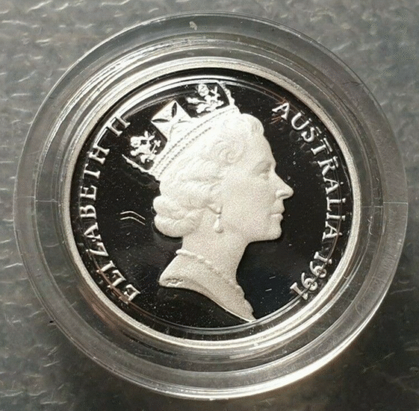 AUSTRALIA 1 CENT 1991 P-78a SILVER PROOF - Imagen 2