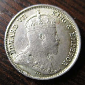 CHINA HONG KONG EDWARD VII 5 CENTS 1903 PLATA EBC+