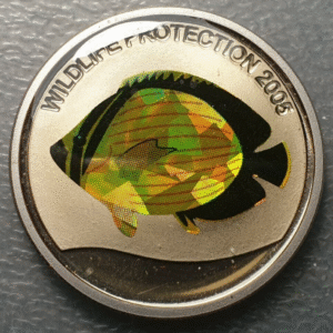 REPUBLICA DEMOCRATICA D CONGO 5 FRANCOS 5 FRANCS 2005 ANIMAL PEZ FISH ESMALTES