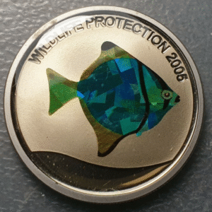 REPUBLICA DEMOCRATICA D CONGO 5 FRANCOS 5 FRANCS 2005 ANIMAL PEZ FISH ESMALTES