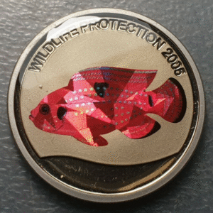 REPUBLICA DEMOCRATICA D CONGO 5 FRANCOS 5 FRANCS 2005 ANIMAL PEZ FISH ESMALTES