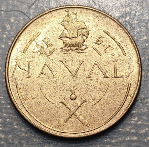 ESPAÑA ENSAYO PRUEBA MAQUINAS DE ACUNAR 1 PESETA 1948 SC UNC NAVAL