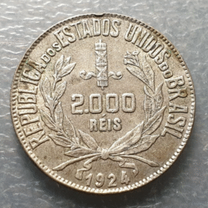 BRASIL BRAZIL 2000 REIS 1924 MBC