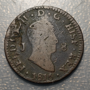 ESPAÑA JUBIA FERNANDO VII 8 MARAVEDIS 1816
