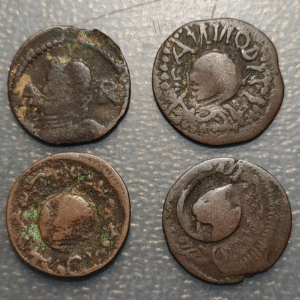 ESPAÑA BARCELONA CARLOS III PRETENDIENTE LOTE 4 MONEDAS ARDIT FECHA NO VISIBLE