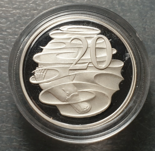 AUSTRALIA 20 CENTS 1991 P-82a SILVER PROOF