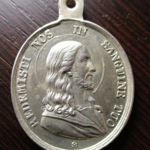 MEDALLA RELIGIOSA JESUS / VIRGEN MARIA PLATA - CONSERVACION EXCEPCIONAL!