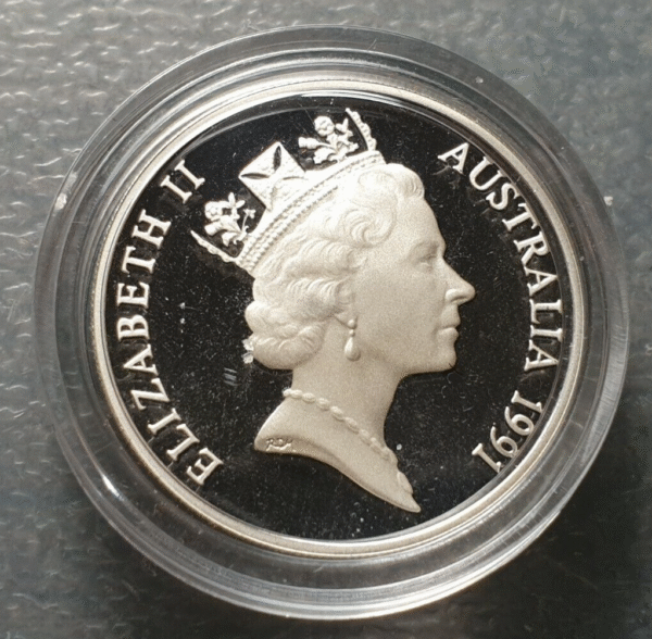 AUSTRALIA 20 CENTS 1991 P-82a SILVER PROOF - Imagen 2
