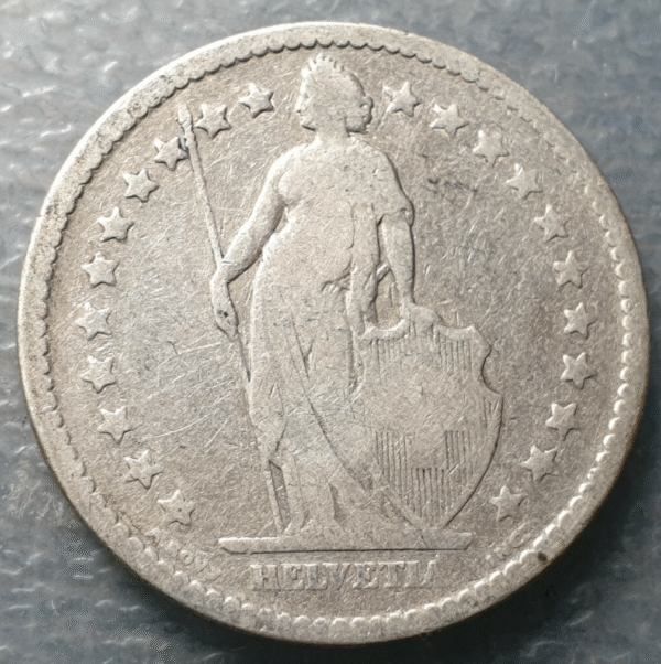 SUIZA SWITZERLAND 2 FRANCOS 2 FRANCS 1878 B BC - Imagen 2