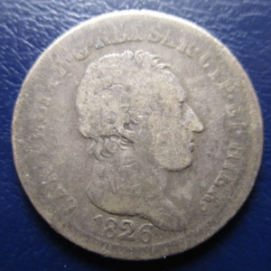 ITALIA REINO DE CERDEÑA SABOYA CARLO FELICE 1 LIRA 1826 TURIN