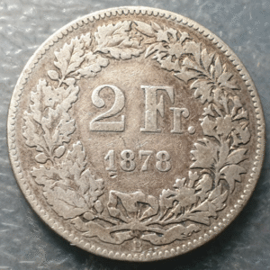 SUIZA SWITZERLAND 2 FRANCOS 2 FRANCS 1878 B BC/BC+