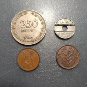 ISRAEL LOTE 4 PIEZAS (3 MONEDAS - 1 FICHA)