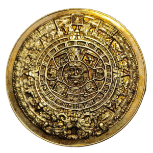 MEXICO MEDALLA CALENDARIO MAYA DISCO DEL SOL PLATA BAÑADA EN PLATA