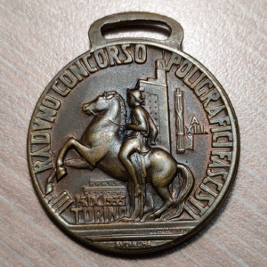 ITALIA PERIODO MUSSOLINI MEDALLA POLIGRAFICOS FASCISTI 1935