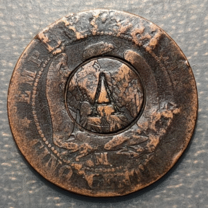 FRANCE NAPOLEON III 5 CENTIMES SEDAN BATTLE SATIRIC MEDAL