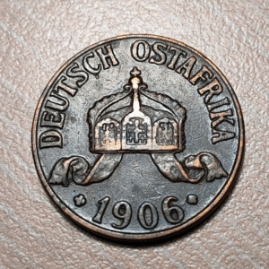 GERMAN EAST AFRICA AFRICA ORIENTAL ALEMANA ALEMANIA 1 HELLER 1906 J DOA MBC