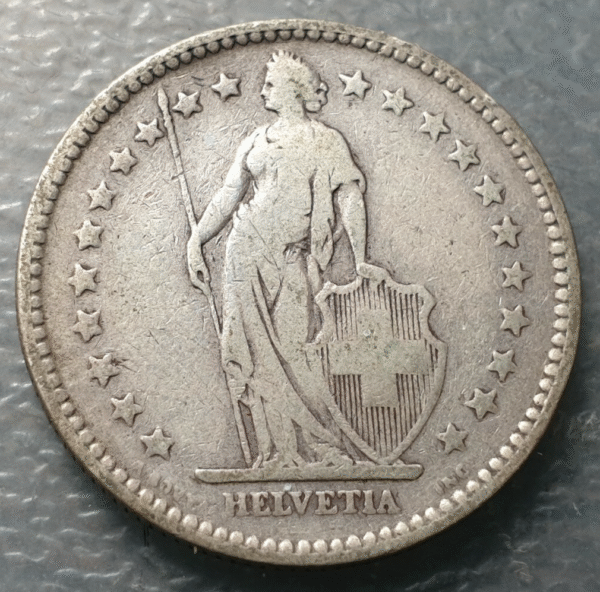 SUIZA SWITZERLAND 2 FRANCOS 2 FRANCS 1894 A BC/BC+ - Imagen 2