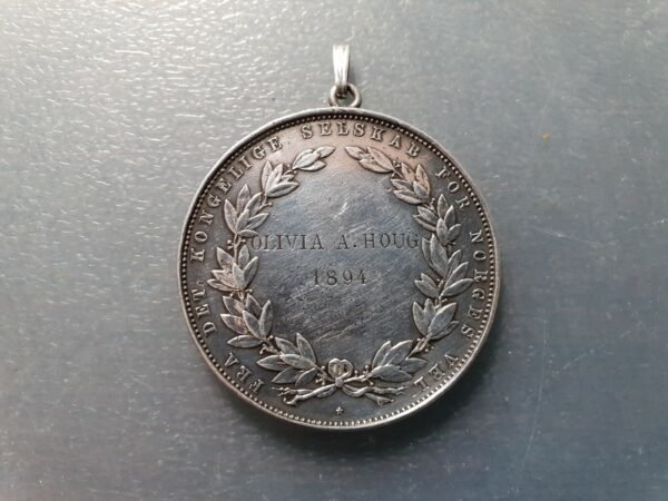 NORWAY  ROYAL COMPANY FOR NORWEGIAN WELL - 1894 SILVER MEDAL - Imagen 2