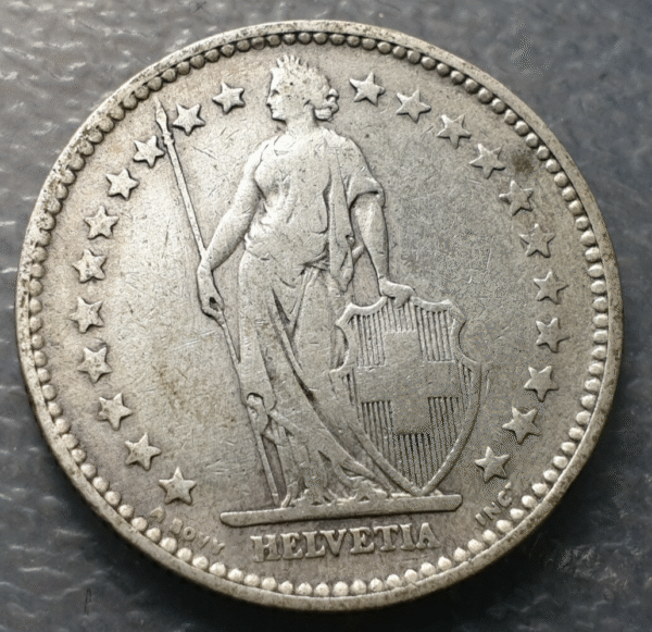 SUIZA SWITZERLAND 2 FRANCOS 2 FRANCS 1894 A BC+ - Imagen 2