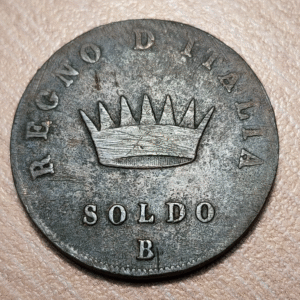 ITALIA REINO DE NAPOLEON BONAPARTE 1 SOLDO 1808 B BOLONIA BOLOGNA BC+