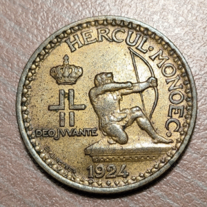 MONACO 1 FRANC 1 FRANCO 1924 MBC+