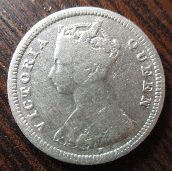 CHINA HONG KONG VICTORIA 10 CENTS 1890 PLATA BC