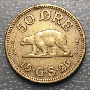 DINAMARCA DENMARK GROENLANDIA GREENLAND 50 ORE 1926 MBC
