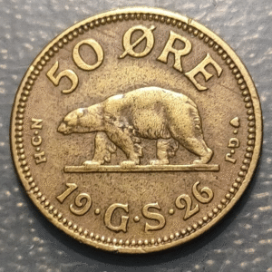 DINAMARCA DENMARK GROENLANDIA GREENLAND 50 ORE 1926 MBC