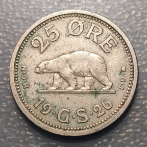 DINAMARCA DENMARK GROENLANDIA GREENLAND 25 ORE 1926 MBC+