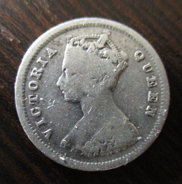 CHINA HONG KONG VICTORIA 10 CENTS 1891 PLATA BC