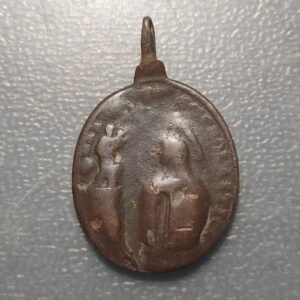 MEDALLA RELIGIOSA SAN ANTONIO DE PADUA SAN FRANCISCO DE ASIS COBRE 40x27mm