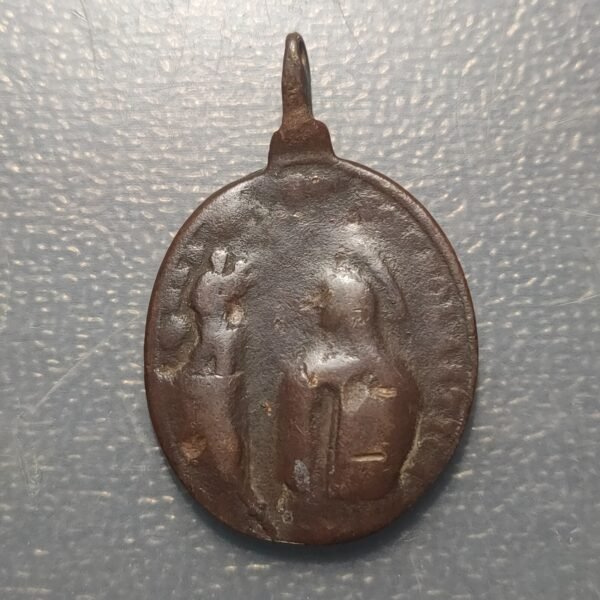 MEDALLA RELIGIOSA SAN ANTONIO DE PADUA SAN FRANCISCO DE ASIS COBRE 40x27mm