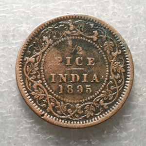 INDIA BRITANICA BRITISH INDIA VICTORIA 1/2 PICE 1895 BC