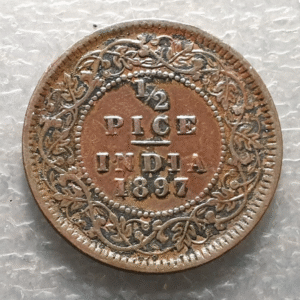 INDIA BRITANICA BRITISH INDIA VICTORIA 1/2 PICE 1897 BC+