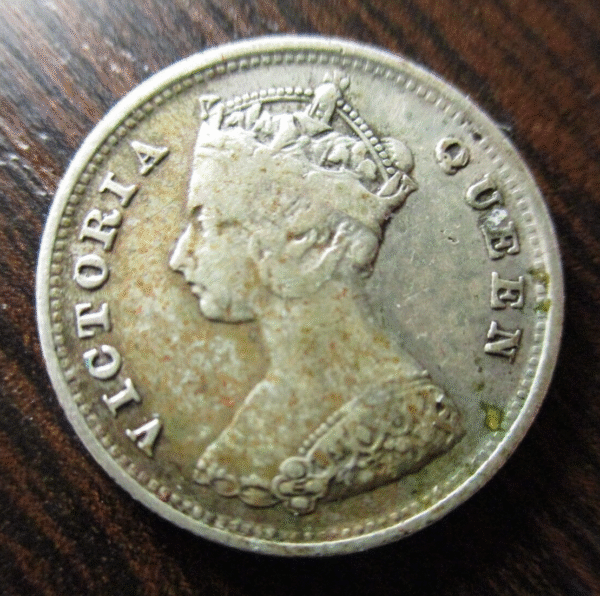 CHINA HONG KONG VICTORIA 10 CENTS 1895 PLATA MBC