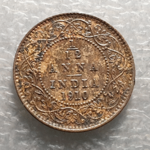 INDIA BRITANICA BRITISH INDIA EDWARD VII 1/12 ANNA 1910 MBC