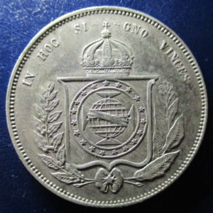 BRASIL BRAZIL 2000 REIS 1857 MBC/MBC+ SCARCE ESCASA