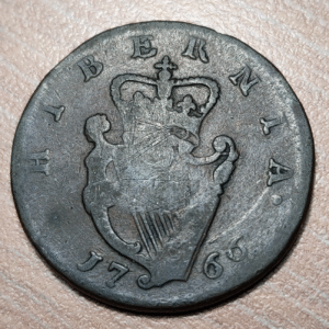 IRLANDA IRELAND GEORGE III 1/2 PENNY HALFPENNY 1766