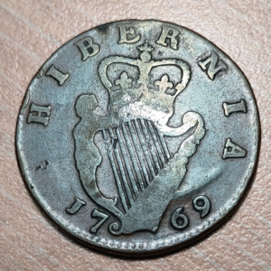 IRLANDA IRELAND GEORGE III 1/2 PENNY HALFPENNY 1769