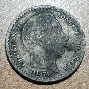 DINAMARCA DENMARK CHRISTIAN IX 25 ORE 1874 BC