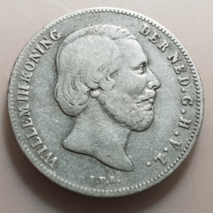 PAISES BAJOS NETHERLANDS HOLANDA WILLEM III 1/2 GULDEN 1857 MBC- ESCASA