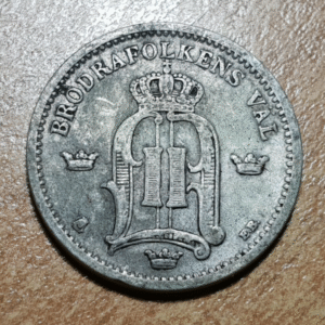 SUECIA SWEDEN OSCAR II 25 ORE 1898 MBC