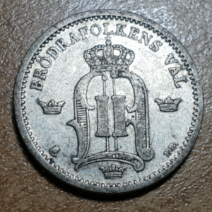 SUECIA SWEDEN OSCAR II 25 ORE 1896 MBC/MBC+